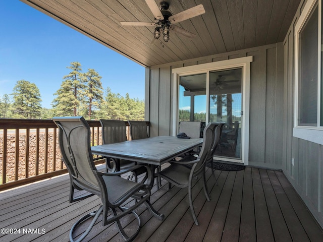 deck featuring ceiling fan