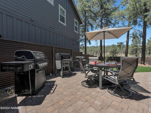 view of patio / terrace with area for grilling