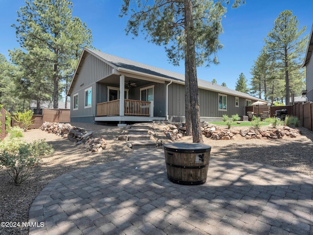 back of house with a patio area