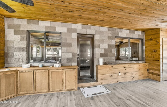 1384 W Canvasback Trl, Williams, AZ 86046 - bar with wooden ceiling, light wood-type flooring, ceiling fan, and wood walls