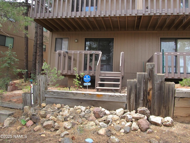 2422 N Whispering Pines Way, Flagstaff, AZ 86004 - view of exterior entry featuring a wooden deck