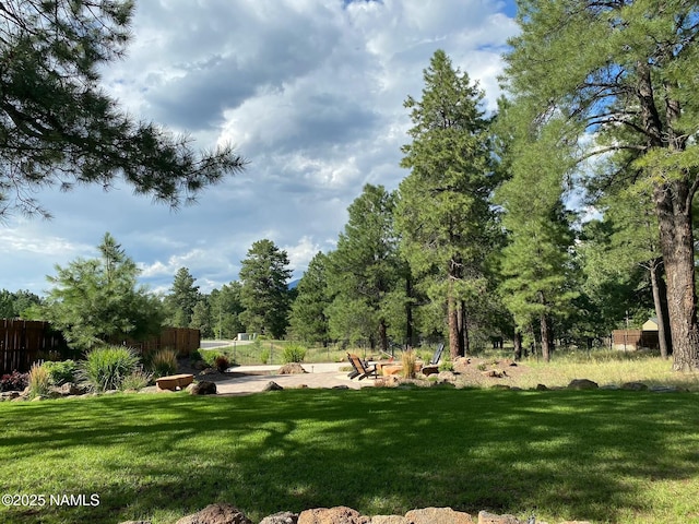 view of yard featuring fence