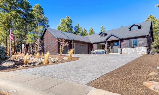 view of front of home with a garage