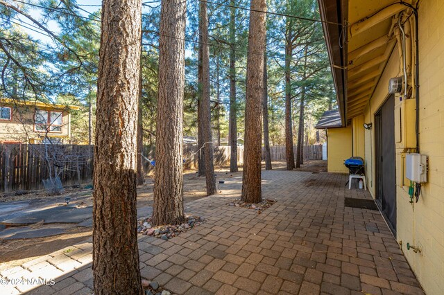 view of patio / terrace with fence and area for grilling