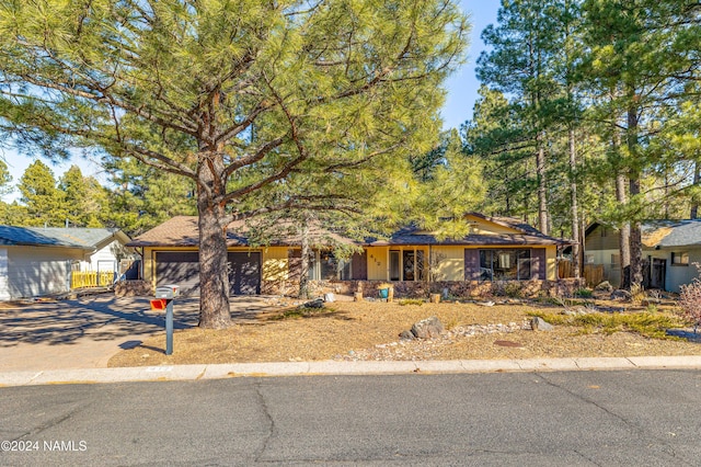 view of front facade with a garage and concrete driveway