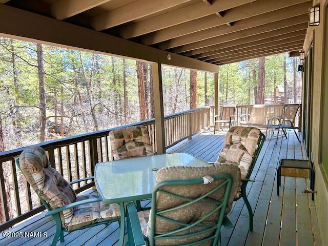 39 E Oak Dr, Munds Park, AZ 86017 - wooden deck featuring outdoor dining area