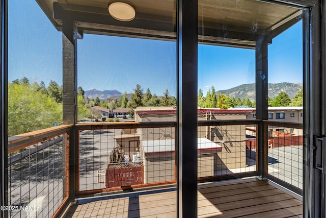 302 W Oak Ave Unit 1, Flagstaff, AZ 86001 - wooden terrace featuring a mountain view