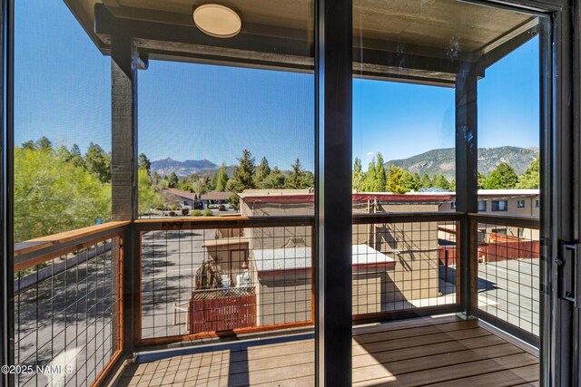 302 W Oak Ave Unit 1, Flagstaff, AZ 86001 - wooden terrace featuring a mountain view
