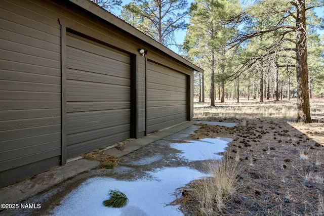 view of garage