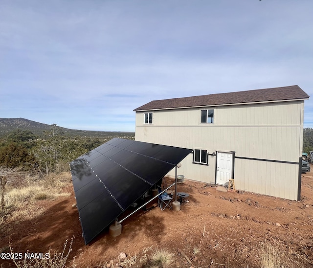 exterior space with a mountain view