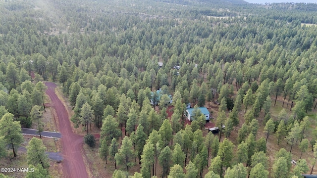 aerial view with a forest view