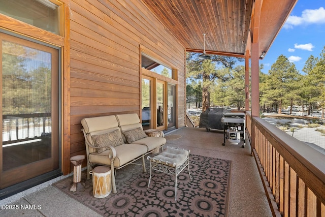 view of patio featuring an outdoor living space