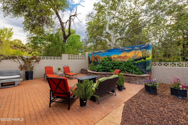 1125 Trails End Dr, Sedona, AZ 86336 - fenced backyard featuring a patio area