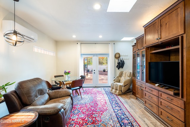 1125 Trails End Dr, Sedona, AZ 86336 - living area featuring light wood-style flooring, french doors, recessed lighting, and a skylight