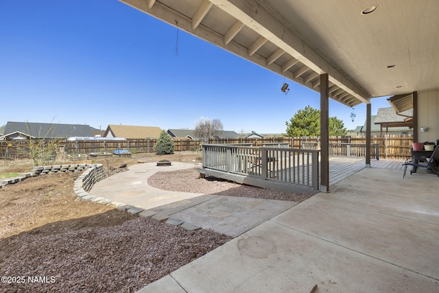 905 Hereford Dr, Williams, AZ 86046 - view of patio with a fenced backyard and a deck