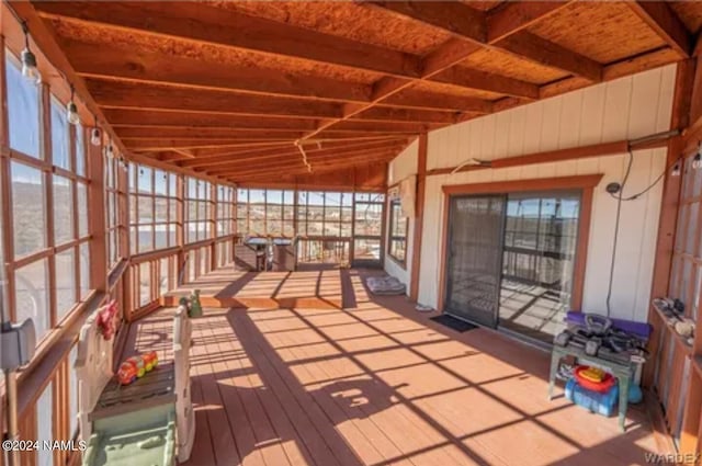 view of unfurnished sunroom