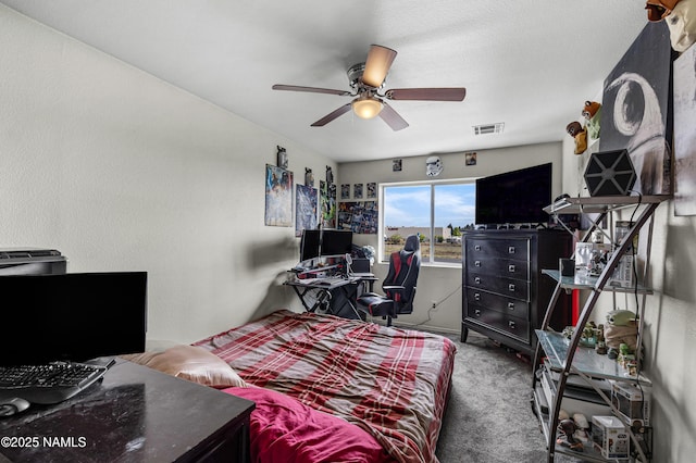9092 W Slate Mountain Trl, Bellemont, AZ 86015 - carpeted bedroom with ceiling fan