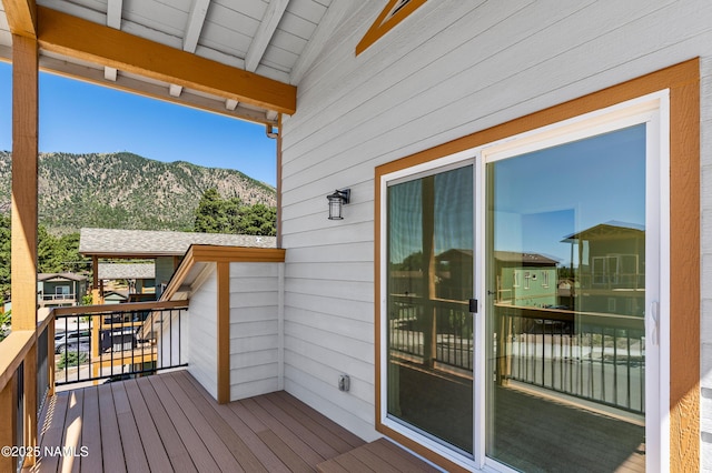 5026 E Retreat Cir, Flagstaff, AZ 86004 - wooden deck featuring a mountain view