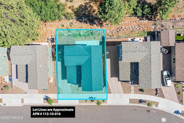 5026 E Retreat Cir, Flagstaff, AZ 86004 - aerial overview of property's location featuring property boundaries highlighted
