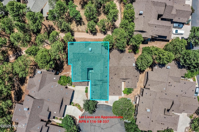 4759 W Quick Draw, Flagstaff, AZ 86005 - aerial perspective of suburban area with property boundaries highlighted