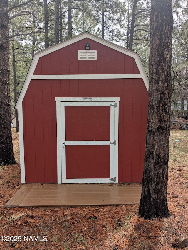view of shed