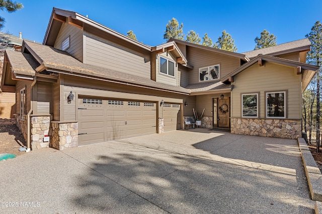 view of front of house with a garage