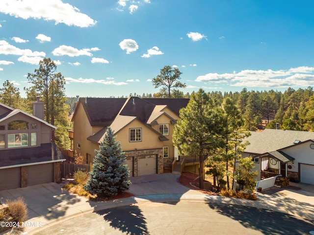 view of front of house with a garage