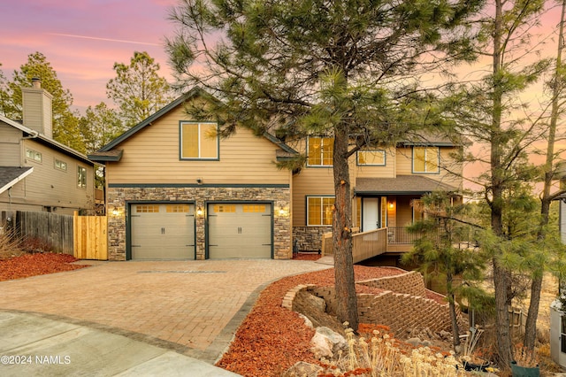 view of front of home featuring a garage