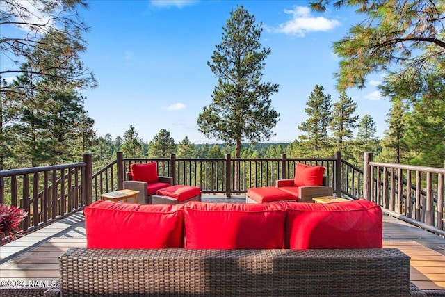 deck with an outdoor living space