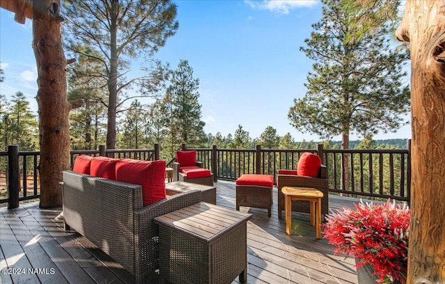 deck with an outdoor living space