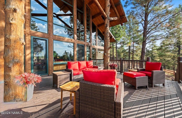 deck with an outdoor hangout area