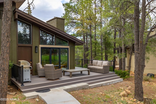 6205 N Country Club Dr, Flagstaff, AZ 86004 - wooden deck featuring an outdoor hangout area and grilling area