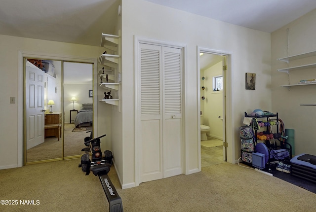 hallway with carpet