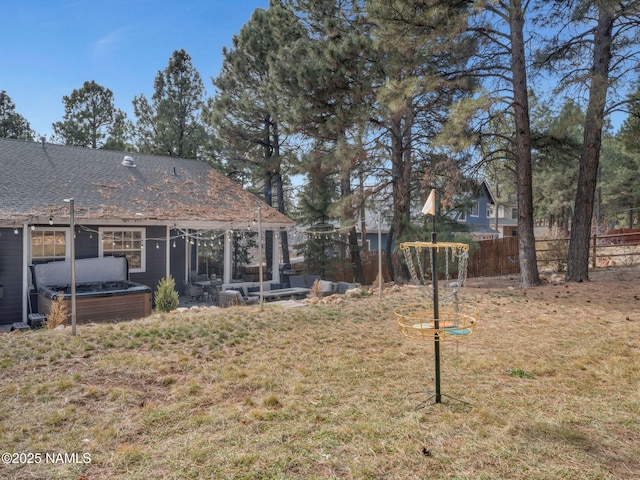 6136 E Abineau Canyon Dr, Flagstaff, AZ 86004 - view of yard with a hot tub and a patio area