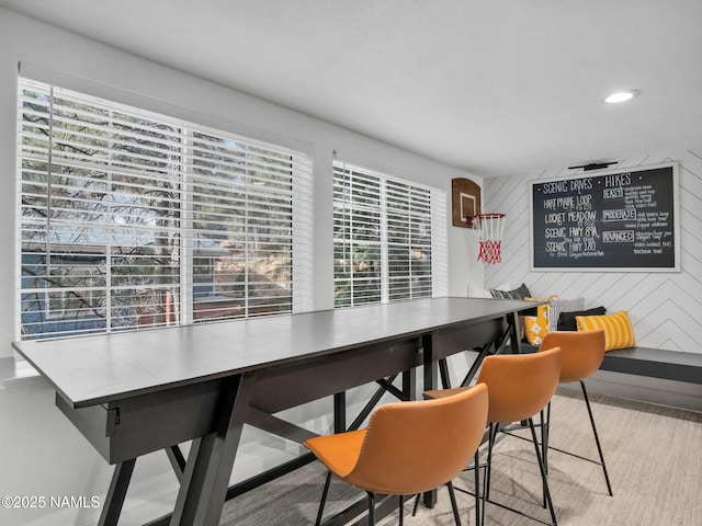 6136 E Abineau Canyon Dr, Flagstaff, AZ 86004 - dining space with recessed lighting and wooden walls