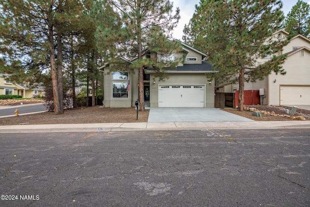 view of front of home with a garage