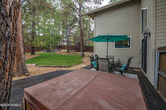 view of patio with a wooden deck