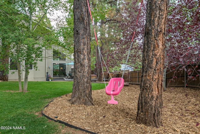 view of yard with a playground