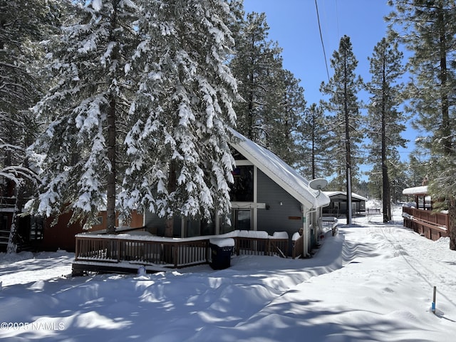 exterior space with a wooden deck