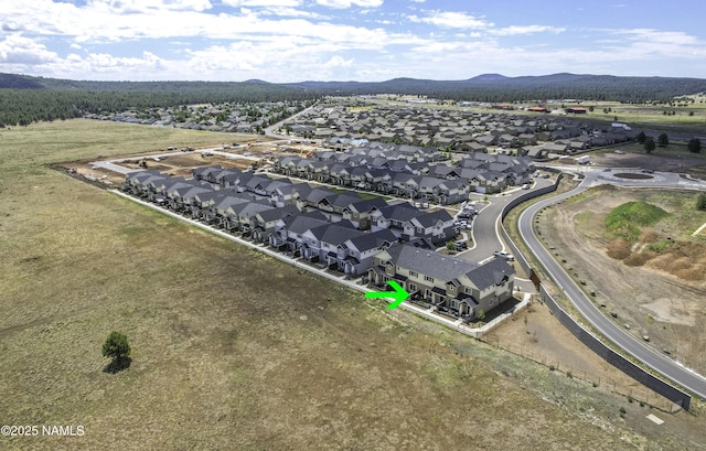 12296 Curtis Ct, Bellemont, AZ 86015 - aerial view of property's location with a mountain backdrop and nearby suburban area
