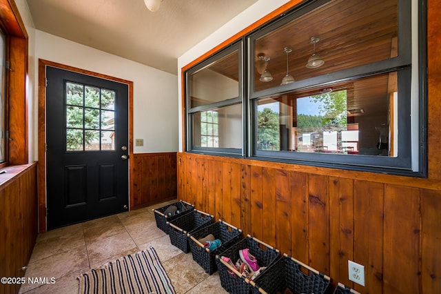 6600 W Suzette Ln, Flagstaff, AZ 86001 - mudroom with wainscoting and wood walls