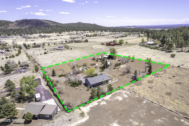 8841 E Rolling Thunder Dr, Flagstaff, AZ 86004 - aerial view of property's location featuring mountains and property parcel outlined