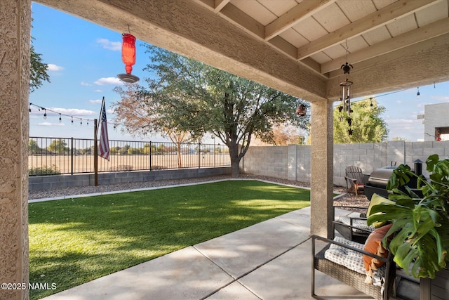 view of patio featuring grilling area