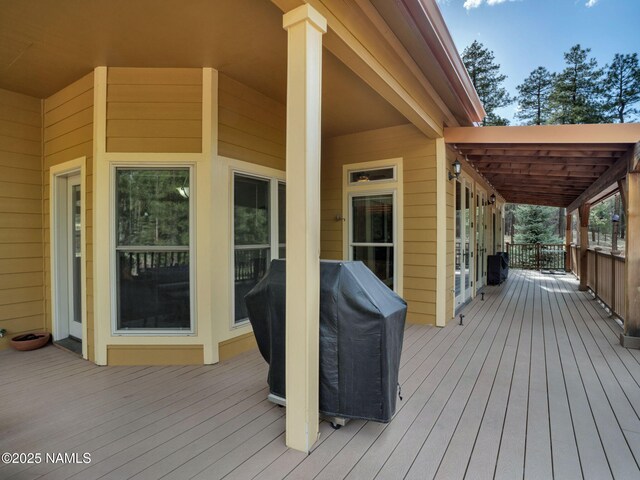 284 E Foothill Trl, Williams, AZ 86046 - wooden terrace with a grill