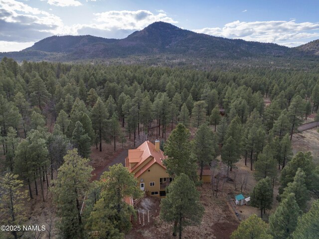 284 E Foothill Trl, Williams, AZ 86046 - birds eye view of property with a mountain view and a forest view