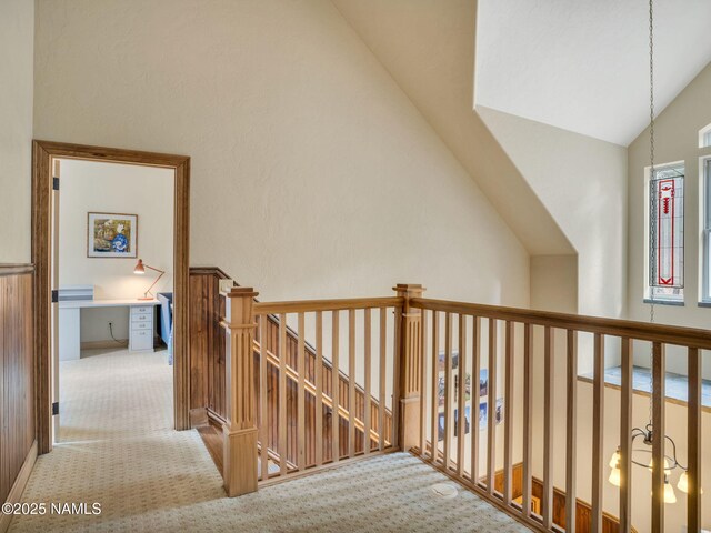 284 E Foothill Trl, Williams, AZ 86046 - hallway featuring carpet flooring, an upstairs landing, and lofted ceiling