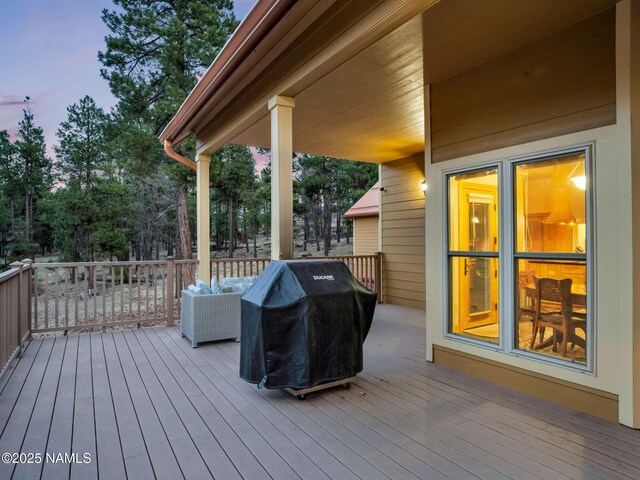 284 E Foothill Trl, Williams, AZ 86046 - deck at dusk with area for grilling