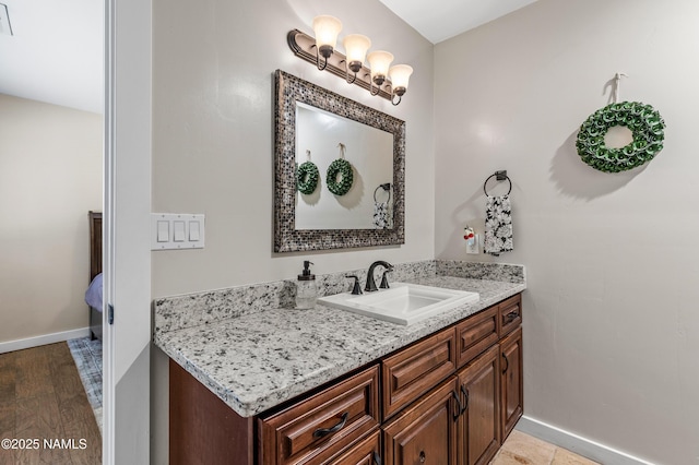 3425 W Mountain Dr, Flagstaff, AZ 86001 - bathroom with vanity and baseboards