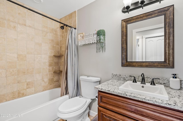 3425 W Mountain Dr, Flagstaff, AZ 86001 - full bathroom with vanity and shower / bath combo with shower curtain