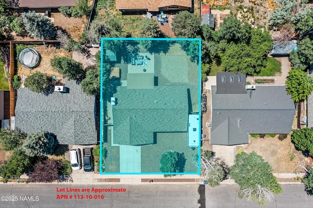 3425 W Mountain Dr, Flagstaff, AZ 86001 - aerial view of property and surrounding area with property parcel outlined